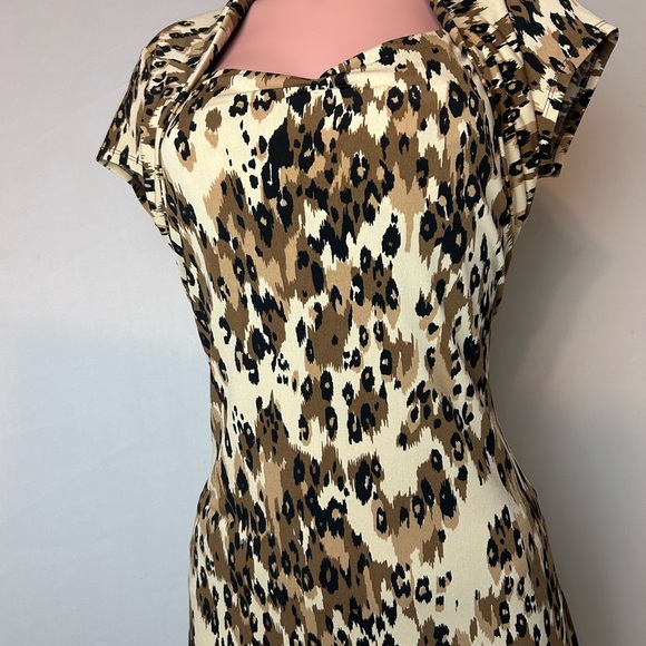 Rafaella Cream Sheath Dress with Flutter Cap Sleeves Size L - Picture 3 of 14